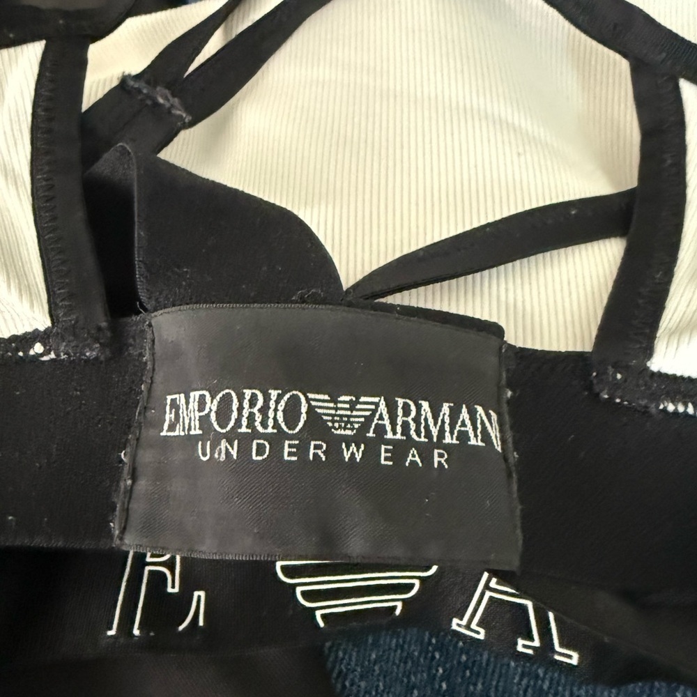 Emporio Armani Bra Iconic Logoband Padded Caged Cage strap Black and White - Picture 7 of 7
